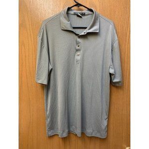 Tiger Woods Polo Shirt Adult Large Gray Short Sleeve Golf Nike Fit Dry‎ Mens